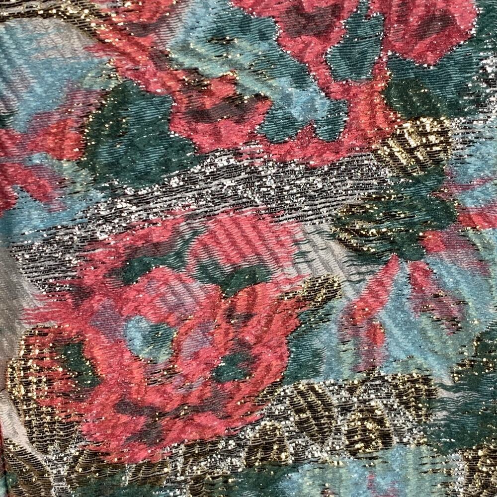 DOLCE & GABBANA Size 6 White Pink Jacquard Floral Capri Dress Pants - Picture 2 of 5